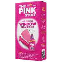 Набір для миття вікон The Pink Stuff Window Cleaning Kit (2 серветки + щітка + рідина), 1 шт